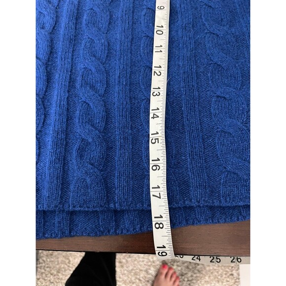 Madewell Sweater Womens Large Blue Cashmere Wool Cable Knit Cropped Pullover - Picture 6 of 6